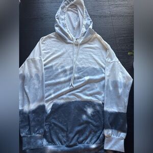 Amazon White and Blue Tie Dye Women's Hoodie (NEW without Tags)